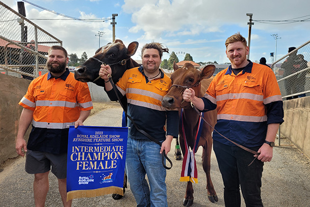 SA Power Networks staff with their prize-winning entry at the Royal Adelaide Show.